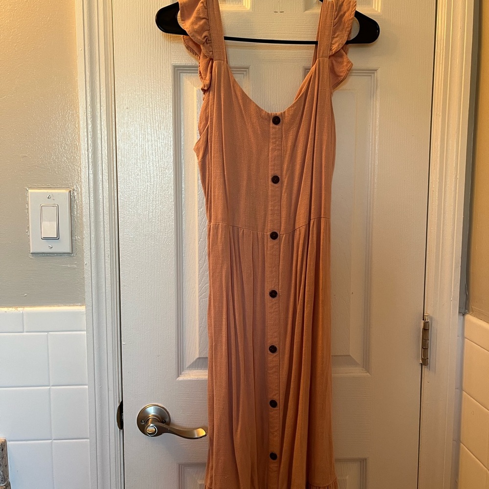 Monteau Brown Sleeveless Sundress Midi